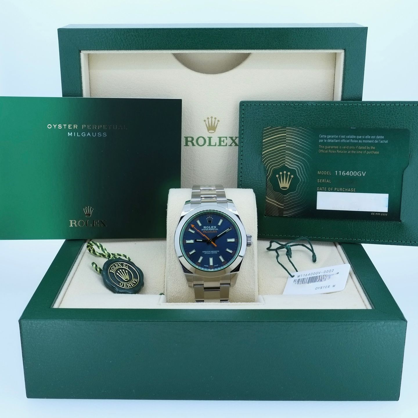 Rolex Milgauss 116400GV (2023) - Blauw wijzerplaat 40mm Staal (4/6)