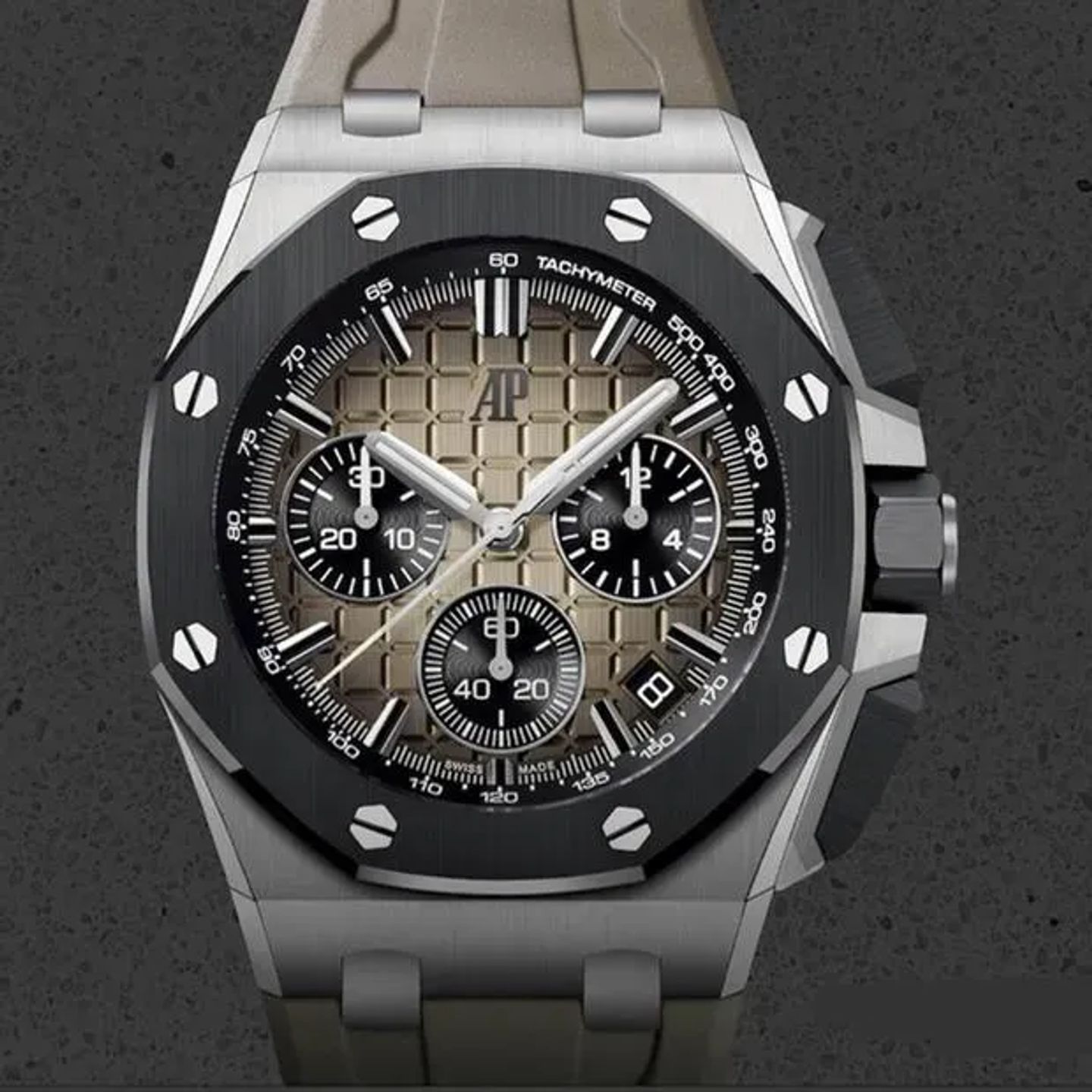 Audemars Piguet Royal Oak Offshore Chronograph 26420SO.OO.A600CA.01 (2023) - Beige wijzerplaat 43mm Staal (1/6)