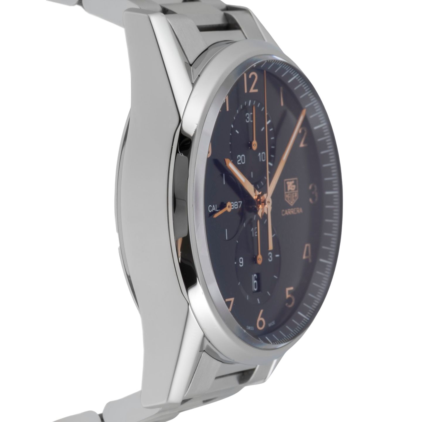 TAG Heuer Carrera Calibre 1887 CAR2014 (2015) - Zwart wijzerplaat 43mm Staal (7/8)