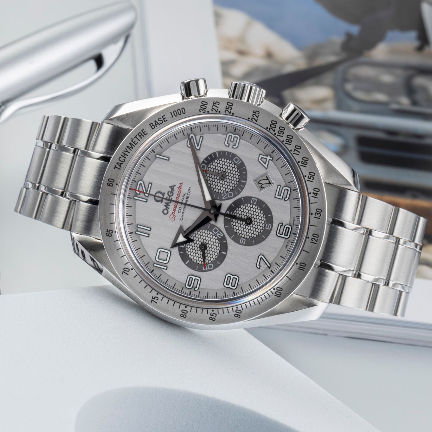 Omega Speedmaster Broad Arrow 321.10.44.50.02.001 (Onbekend (willekeurig serienummer)) - Zilver wijzerplaat 44mm Staal (2/8)