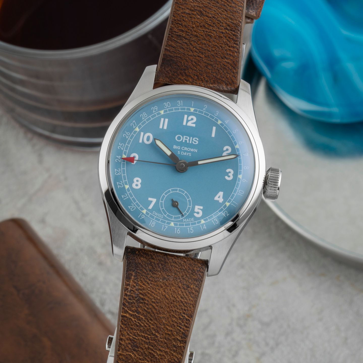 Oris Big Crown 01 473 7786 4065-07 5 19 22FC (Unknown (random serial)) - Blue dial 38 mm Steel case (3/8)