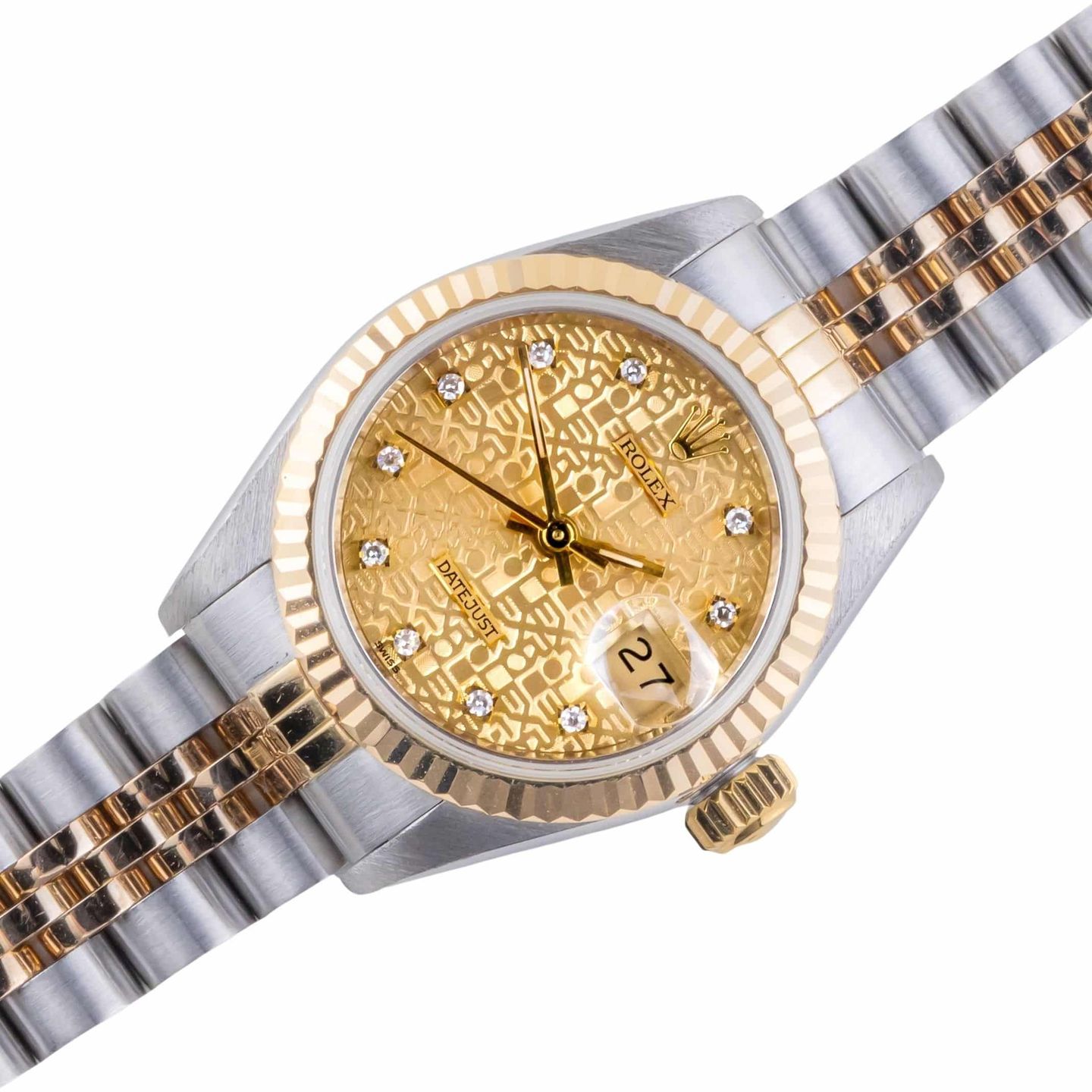 Rolex Lady-Datejust 69173 (1990) - Champagne dial 26 mm Gold/Steel case (1/8)