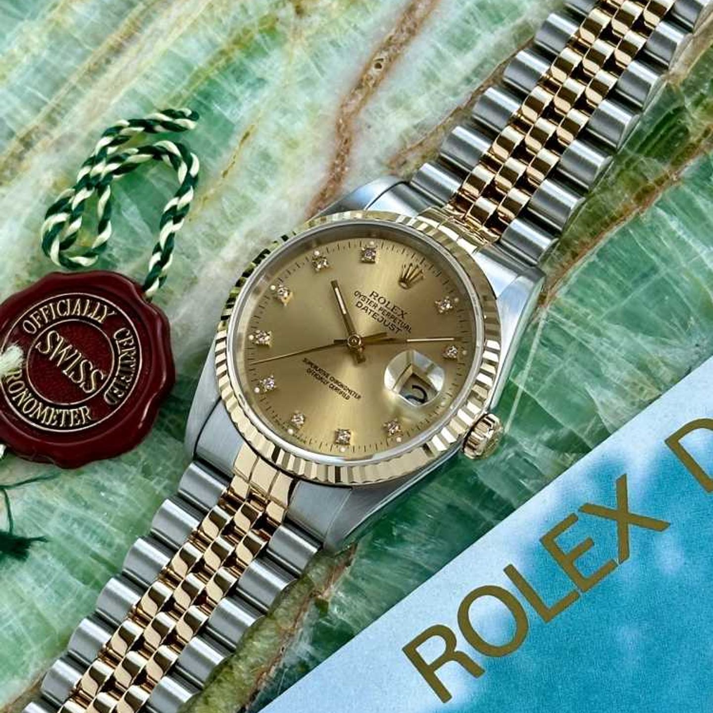 Rolex Datejust 36 16233 (1988) - Goud wijzerplaat 36mm Goud/Staal (3/8)