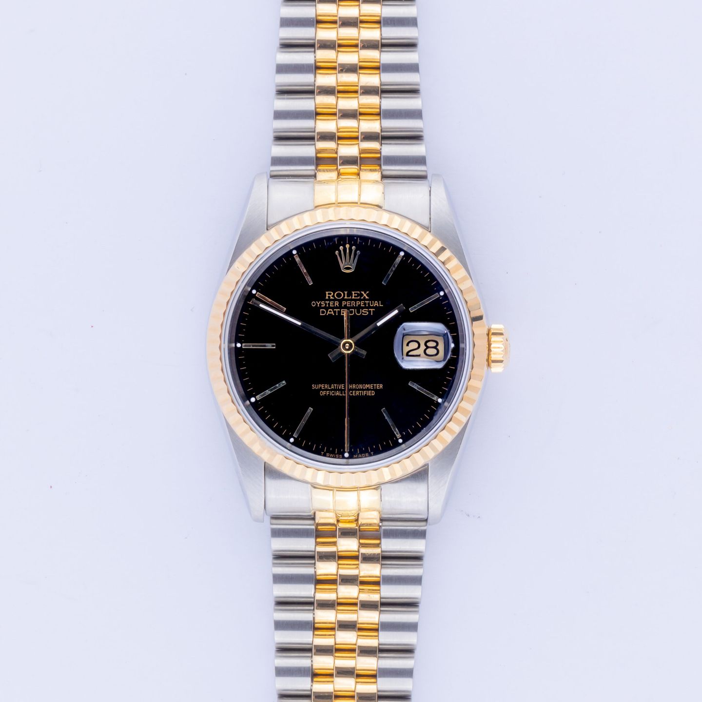 Rolex Datejust 36 16233 (1994) - Black dial 36 mm Gold/Steel case (3/8)