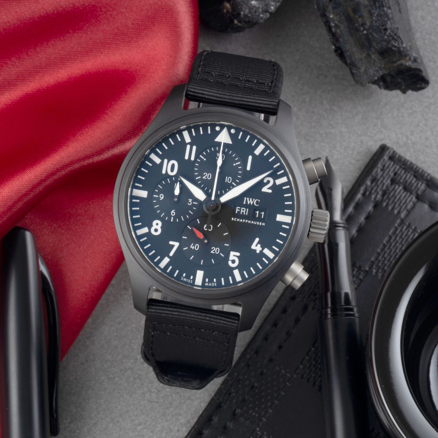 IWC Pilot Chronograph Top Gun IW389101 (Onbekend (willekeurig serienummer)) - Zwart wijzerplaat 45mm Keramiek (1/8)