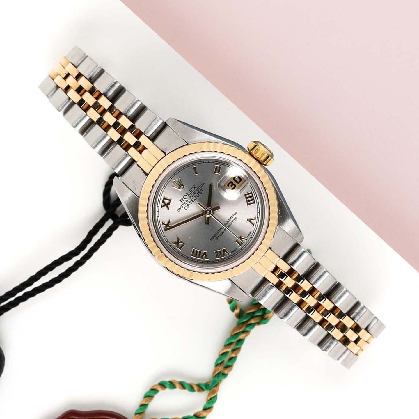 Rolex Lady-Datejust 79173 (2004) - Grey dial 26 mm Gold/Steel case (1/8)