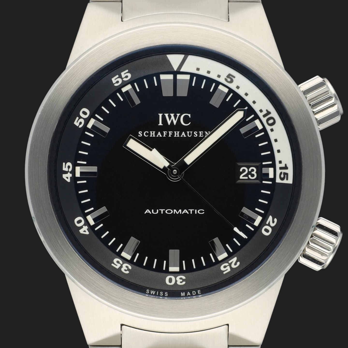 IWC Aquatimer Automatic IW354805 (2010) - Zwart wijzerplaat 42mm Staal (2/8)