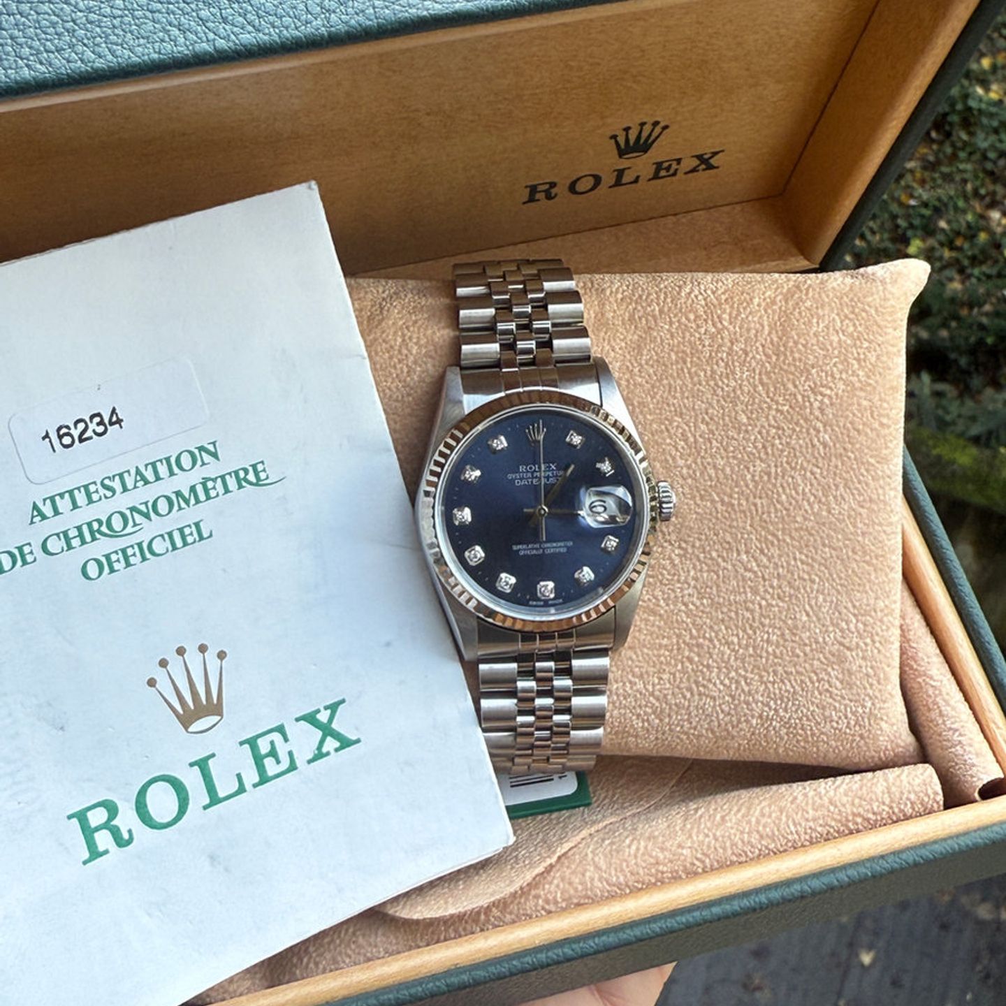 Rolex Datejust 36 16234 (2000) - Blue dial 36 mm Steel case (1/8)