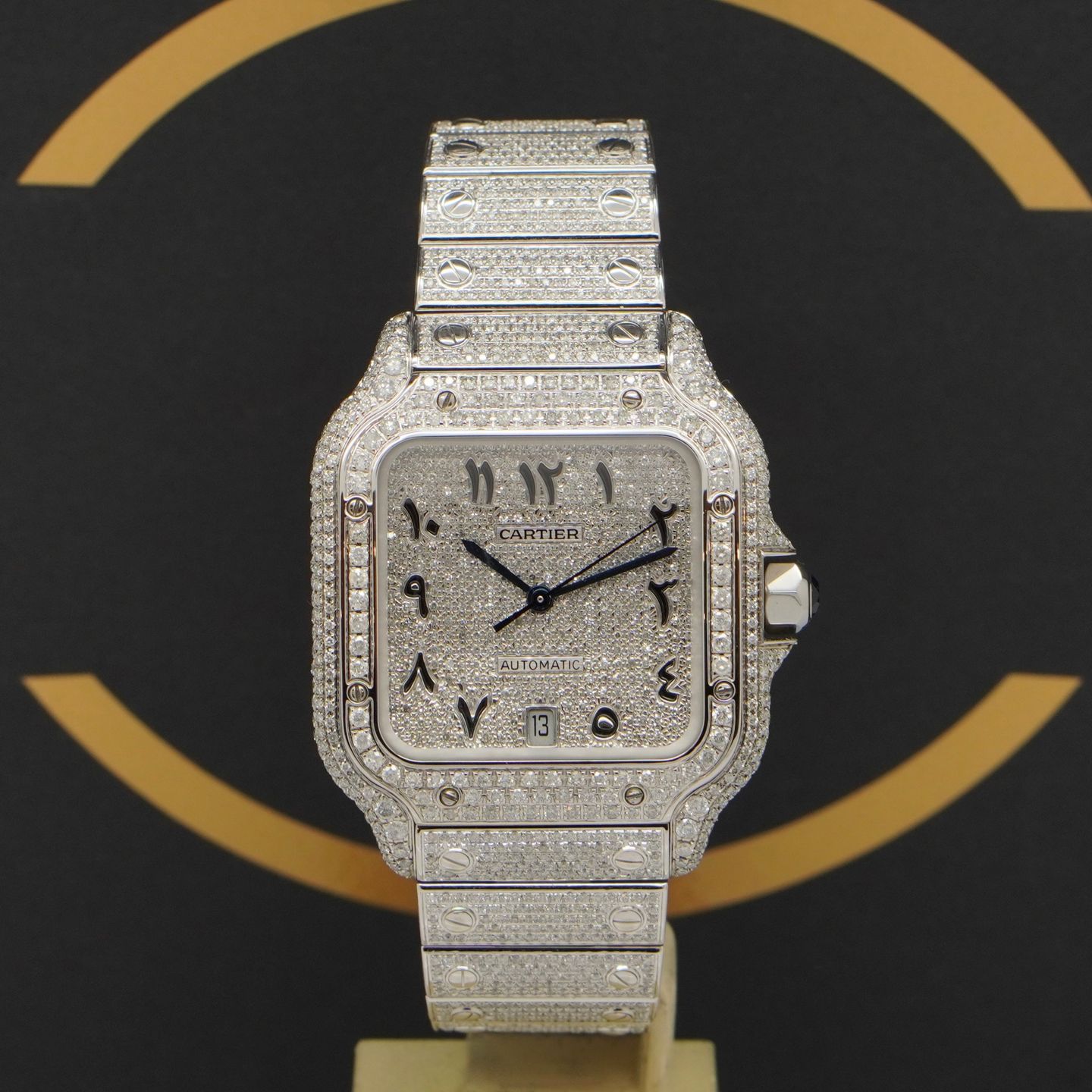 Cartier Santos WSSA0018 (2020) - Diamant wijzerplaat 40mm Staal (1/7)