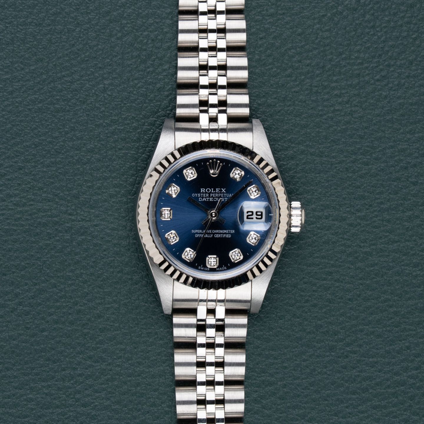 Rolex Lady-Datejust 79174 (2001) - Blue dial 26 mm Steel case (1/8)
