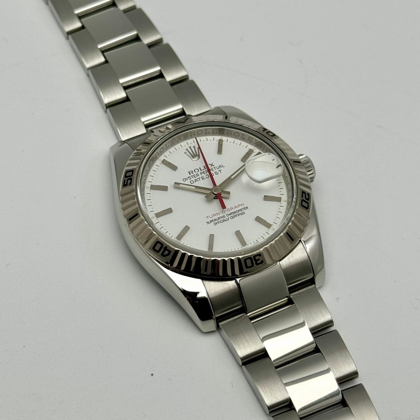 Rolex Datejust Turn-O-Graph 116264 (2005) - Wit wijzerplaat 36mm Staal (6/10)