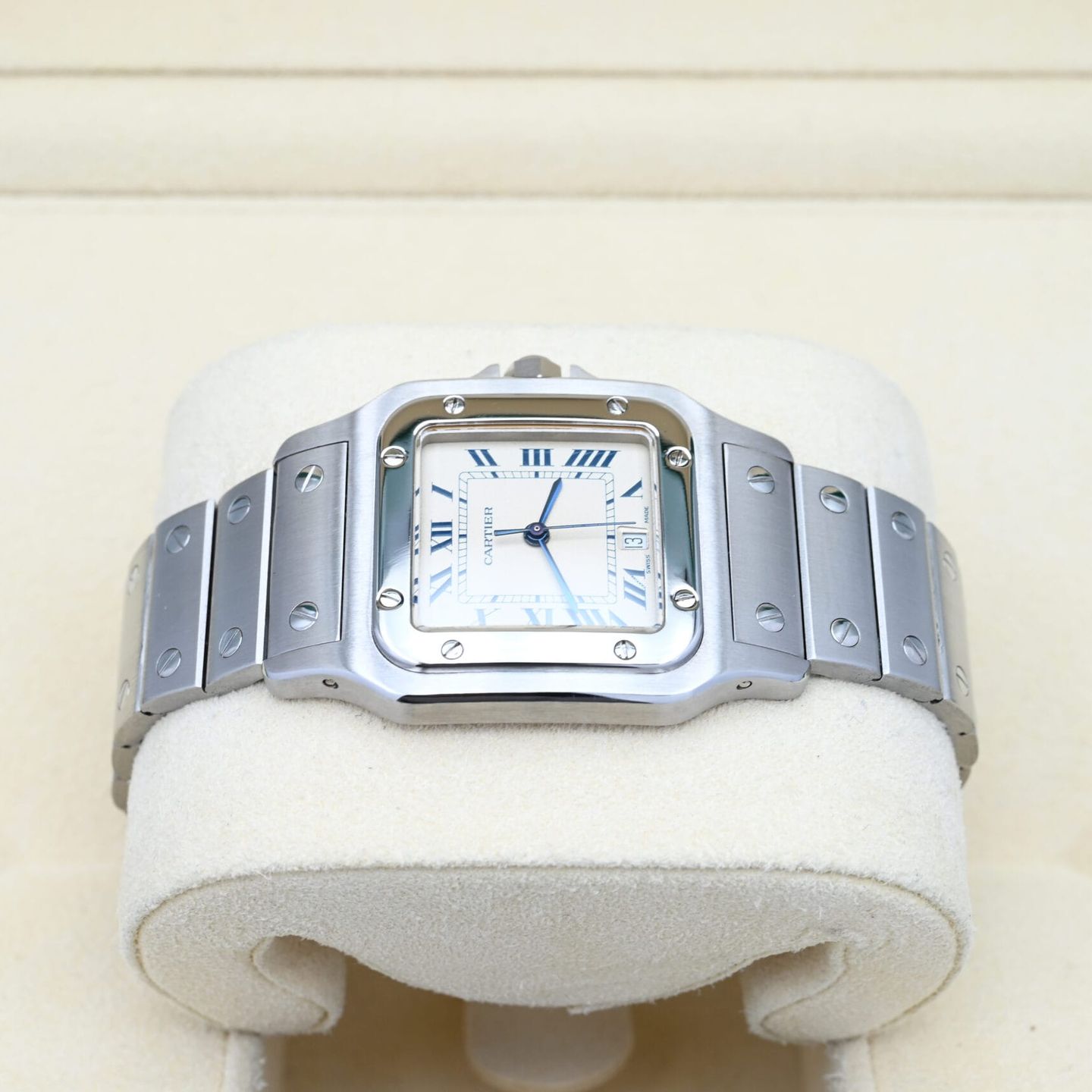 Cartier Santos Galbée 987901 (1995) - White dial 29 mm Steel case (3/8)