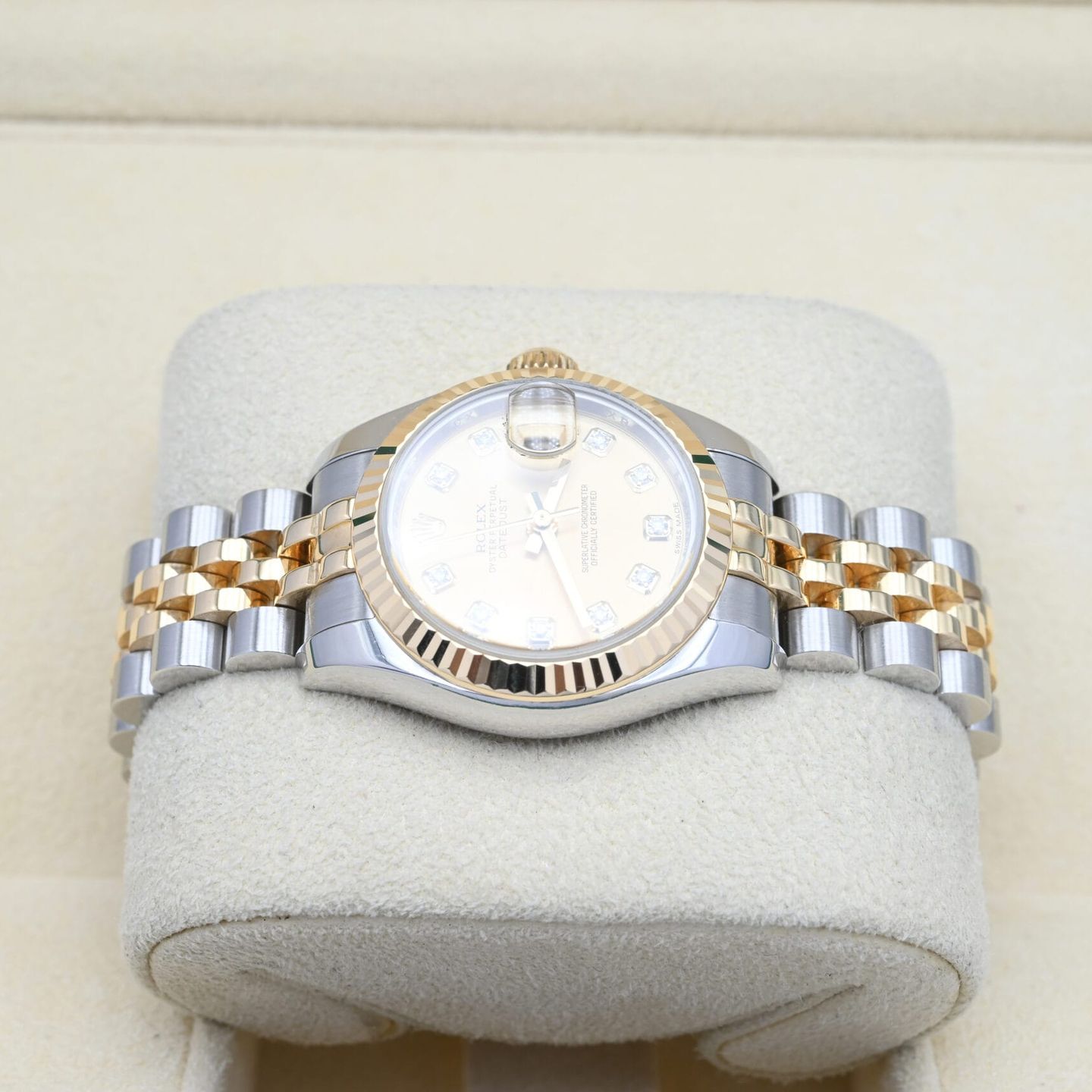 Rolex Lady-Datejust 179173 (2011) - Champagne wijzerplaat 26mm Goud/Staal (3/7)