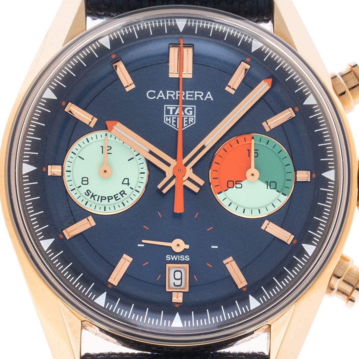 TAG Heuer Carrera CBS2241.FN8023 (2025) - Blauw wijzerplaat 39mm Roségoud (1/7)