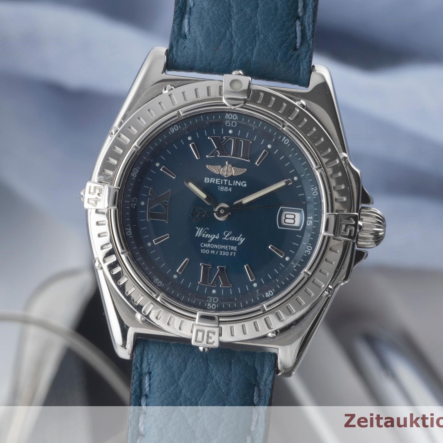 Breitling Wings Lady A67350 (2001) - Blue dial 31 mm Steel case (3/8)
