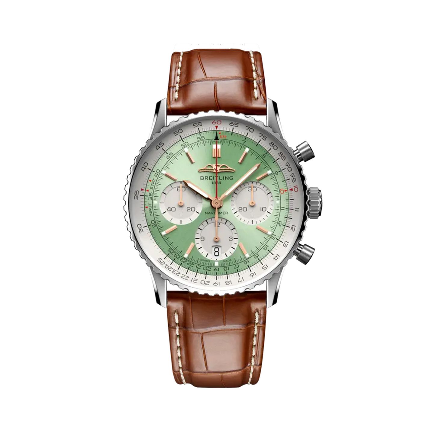 Breitling Navitimer AB0139211L1P1 (2025) - Groen wijzerplaat 41mm Staal (1/1)