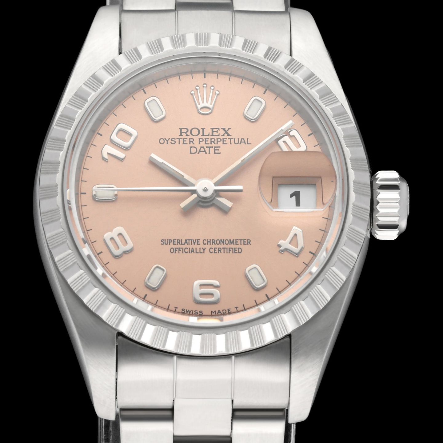Rolex Oyster Perpetual Lady Date 69240 (1998) - 26mm Staal (1/8)