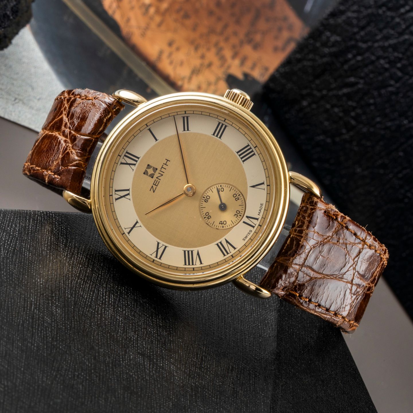 Zenith Prime 30.0530.113 (1990) - Champagne dial 34 mm Yellow Gold case (2/8)