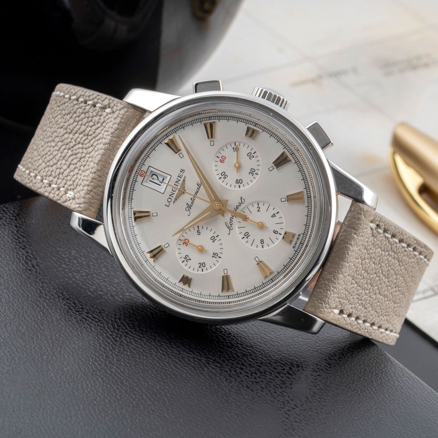 Longines Conquest Heritage L1.641.4.52.2 (2007) - Black dial 39 mm Steel case (2/8)