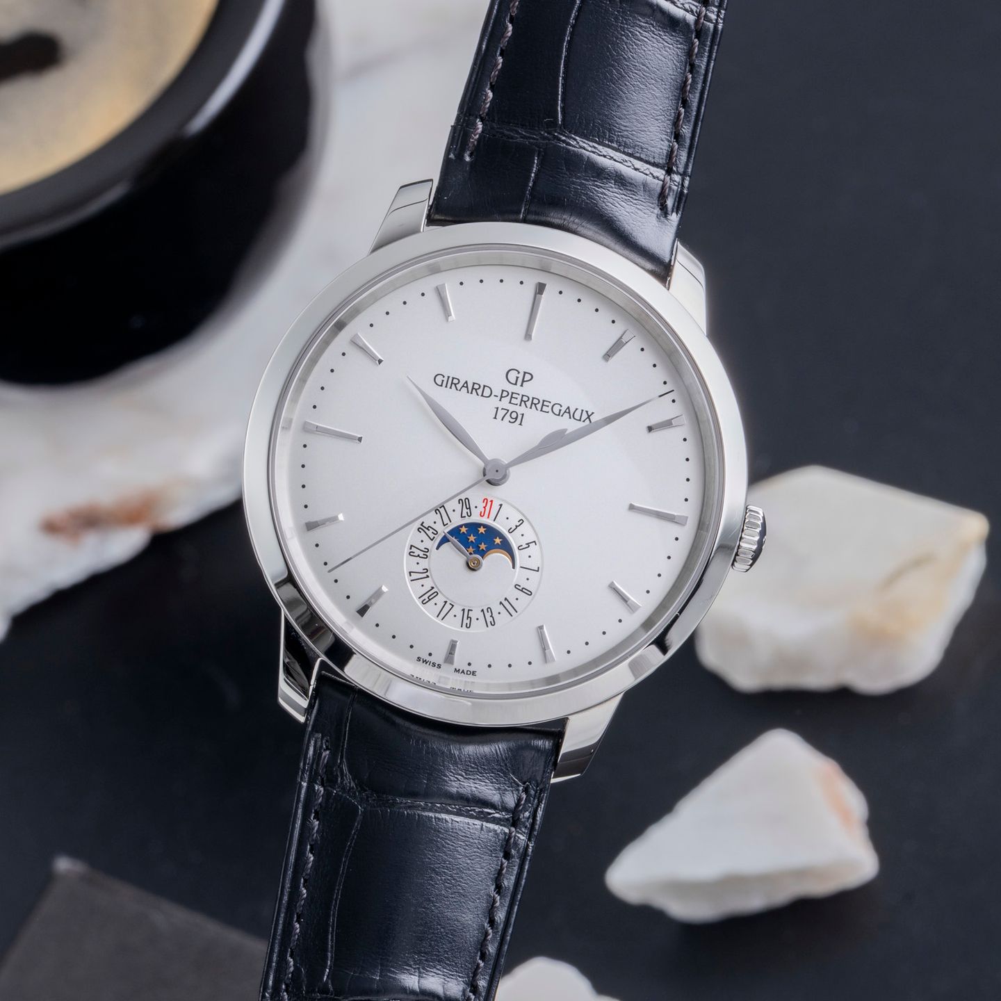 Girard-Perregaux 1966 49545-11-131-11A (Onbekend (willekeurig serienummer)) - Wit wijzerplaat 41mm Staal (3/8)