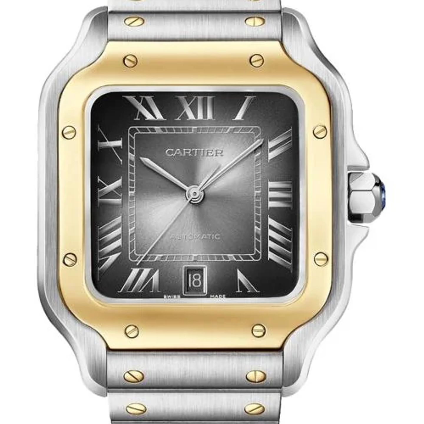 Cartier Santos W2SA0030 (2026) - Grey dial 39 mm Gold/Steel case (1/1)
