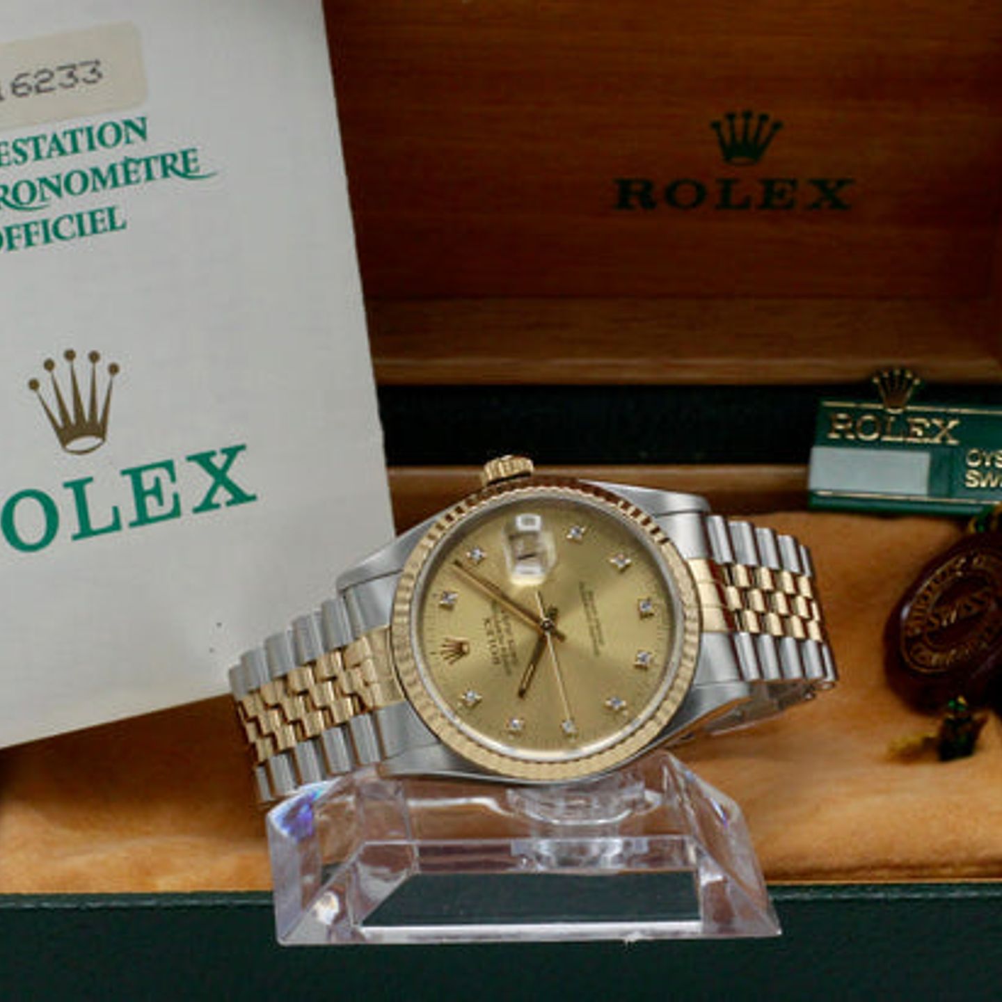 Rolex Datejust 36 16233 (1991) - Goud wijzerplaat 36mm Goud/Staal (3/7)