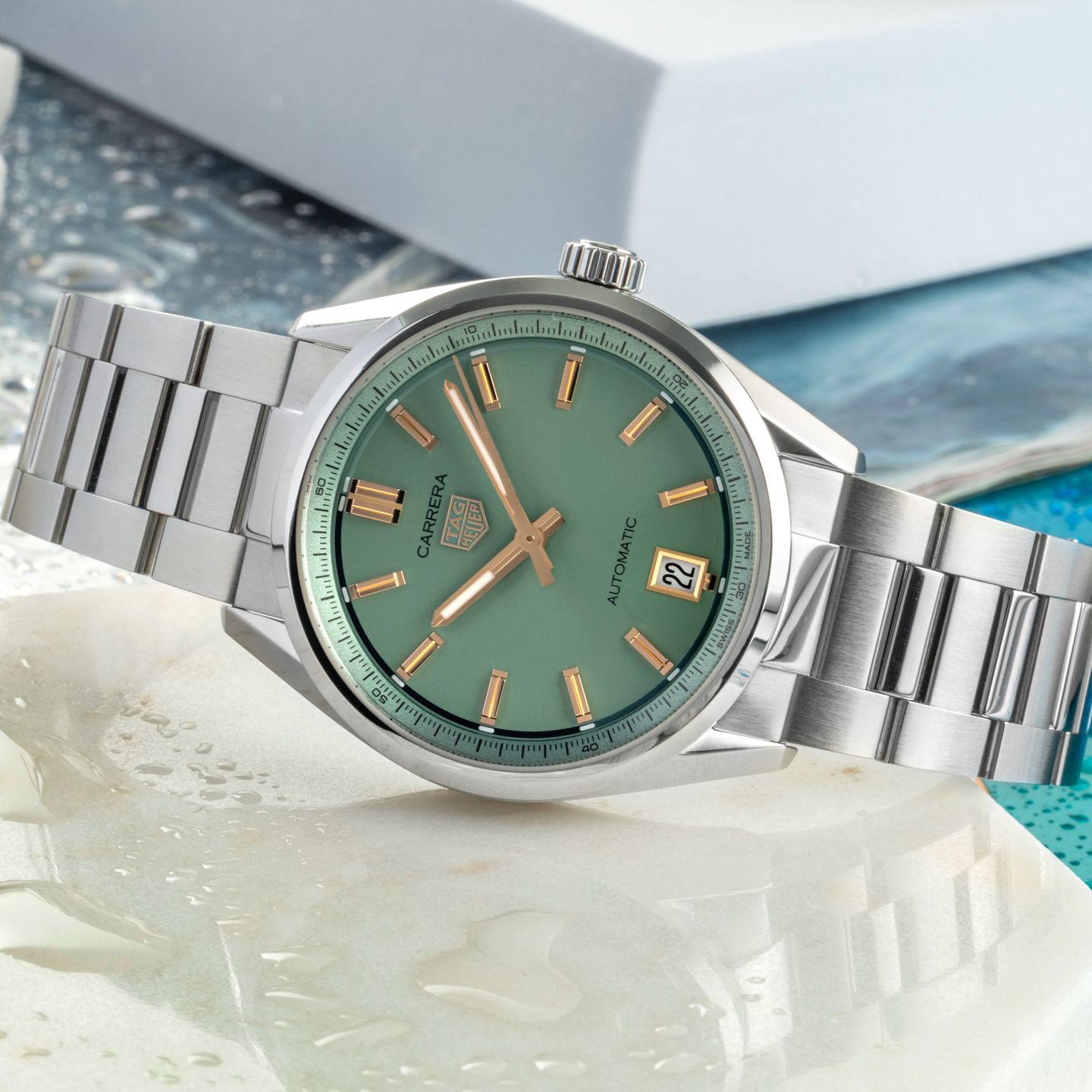 TAG Heuer Carrera WBN2312.BA0001 (Onbekend (willekeurig serienummer)) - Groen wijzerplaat 36mm Staal (2/8)