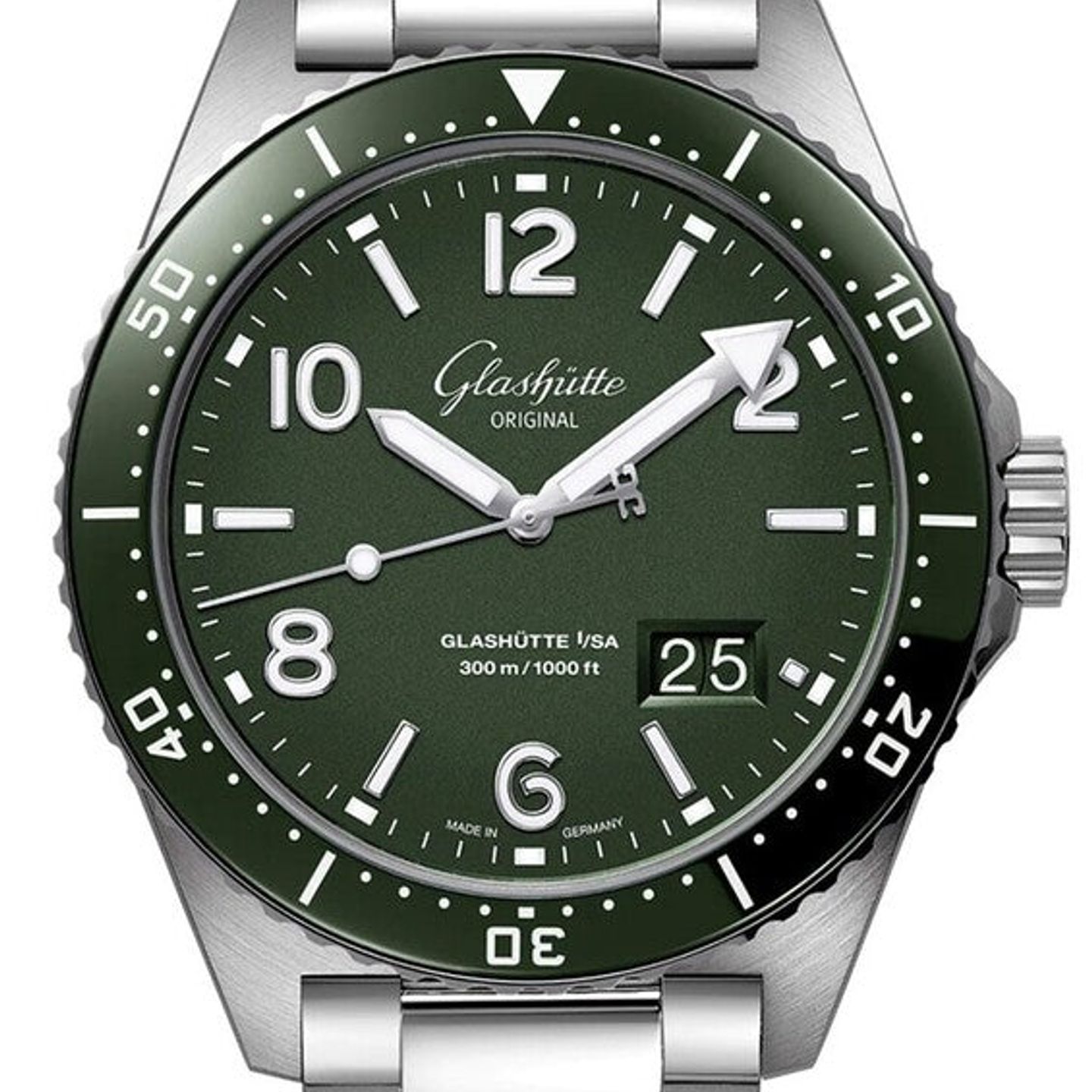 Glashütte Original SeaQ Panorama Date 1-36-13-07-83-70 (2026) - Groen wijzerplaat 43mm Staal (1/1)
