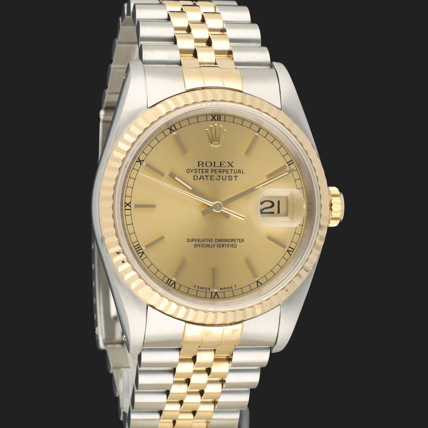 Rolex Datejust 36 16233 (1993) - Champagne dial 36 mm Gold/Steel case (4/8)