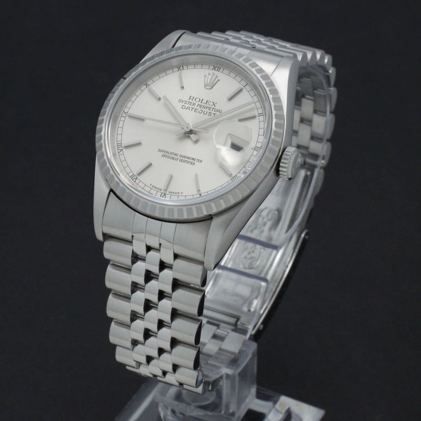 Rolex Datejust 36 16220 (1997) - Zilver wijzerplaat 36mm Staal (2/7)