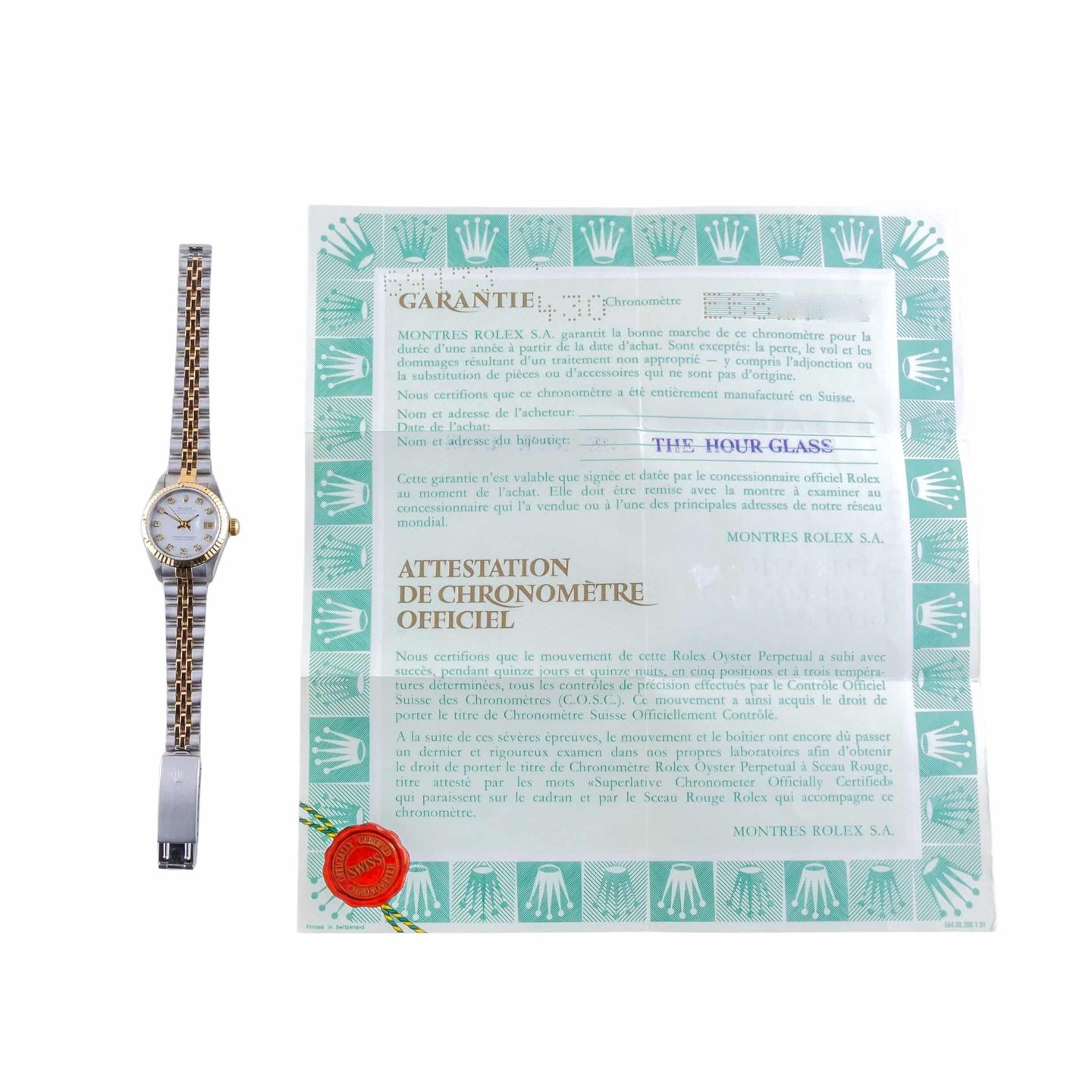 Rolex Lady-Datejust 69173 (1990) - White dial 26 mm Gold/Steel case (8/8)