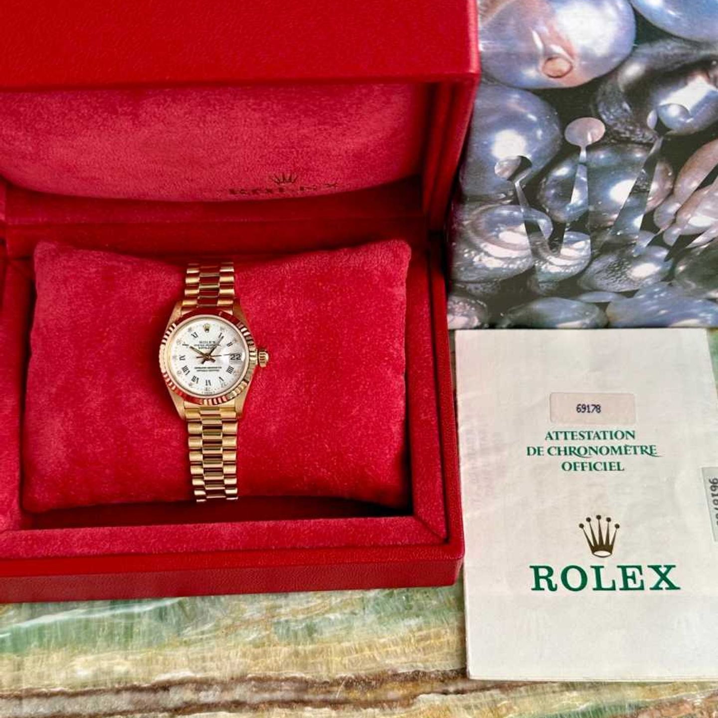 Rolex Lady-Datejust 69178 (1987) - White dial 26 mm Yellow Gold case (4/8)