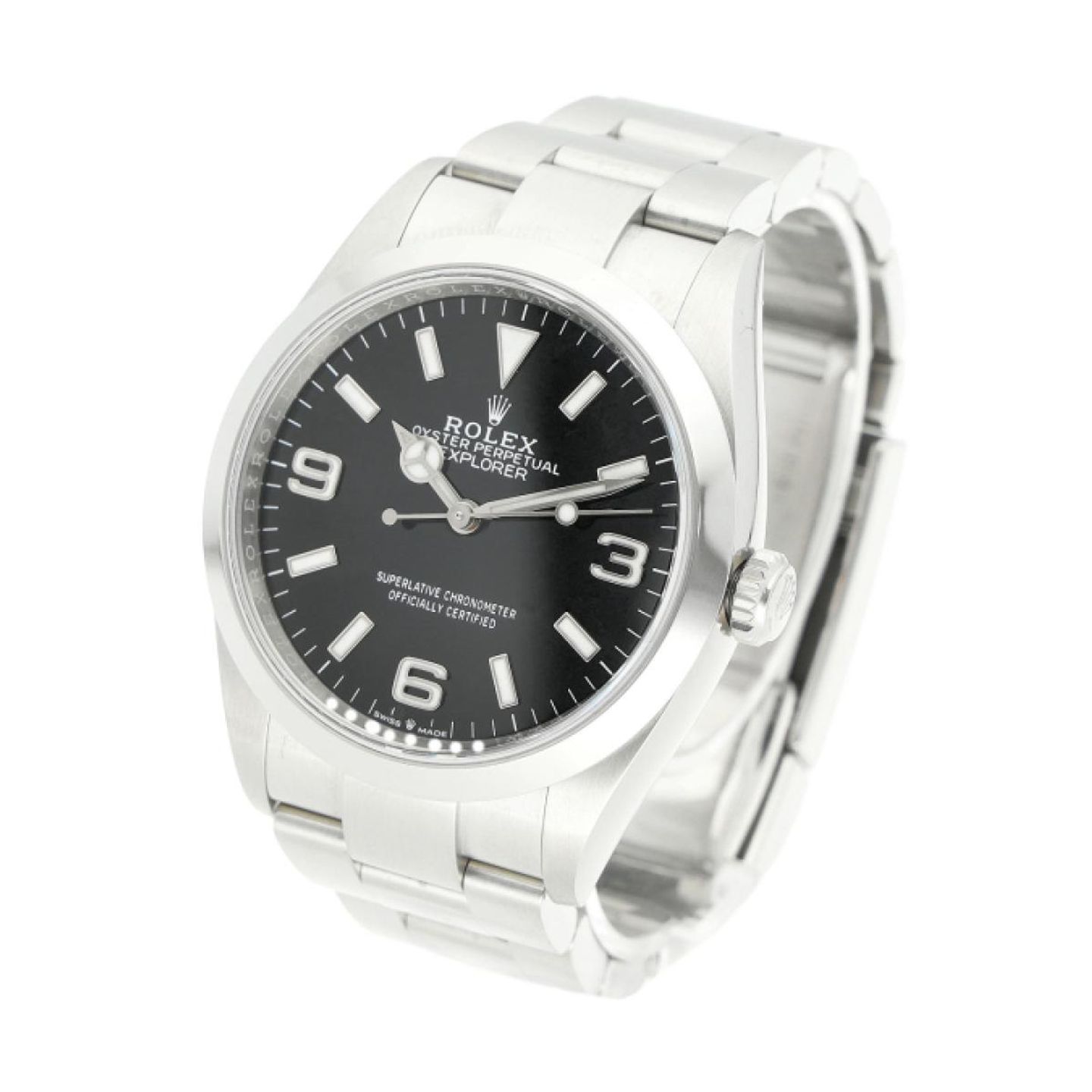 Rolex Explorer 124270 (2024) - Zwart wijzerplaat 36mm Staal (3/5)