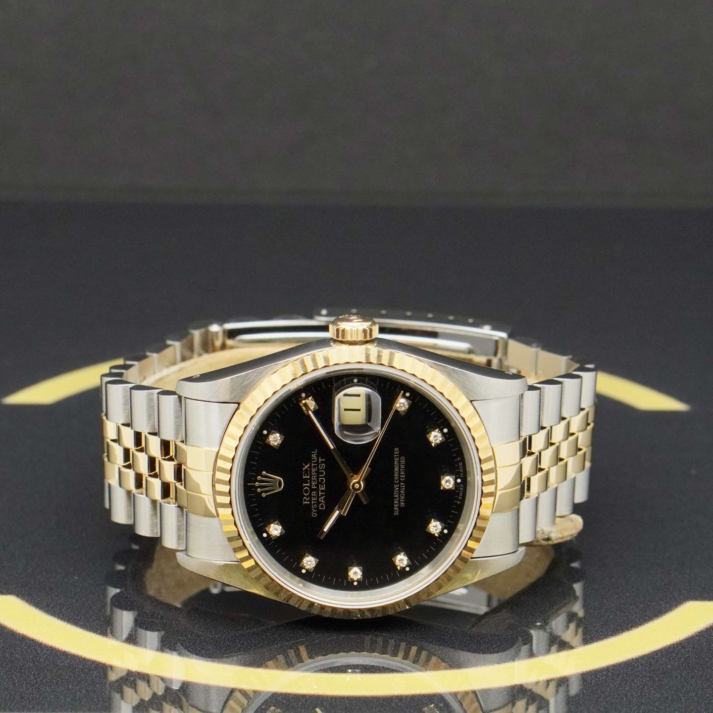 Rolex Datejust 36 16233 (1994) - Zwart wijzerplaat 36mm Goud/Staal (4/7)