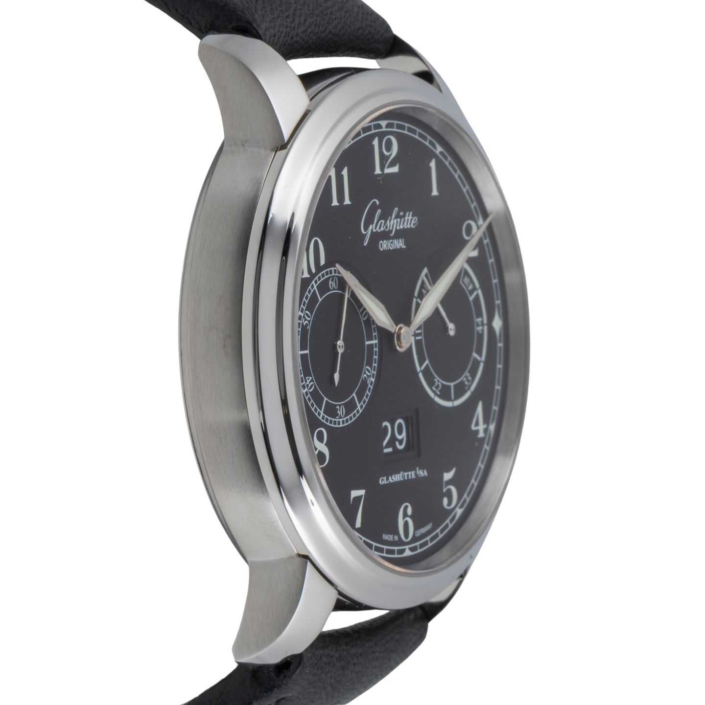Glashütte Original Senator Observer 100-14-07-02-30 (Unknown (random serial)) - Black dial 44 mm Steel case (7/8)