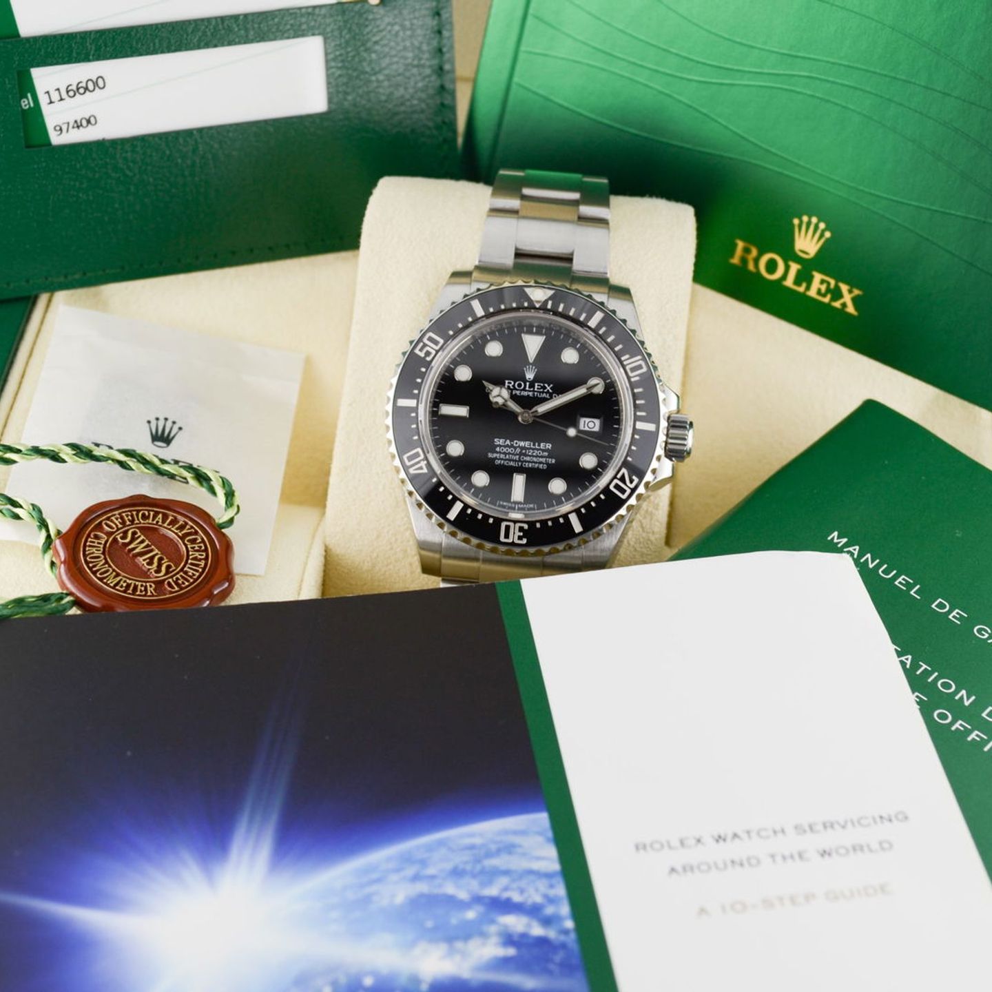 Rolex Sea-Dweller 4000 116600 (2014) - Zwart wijzerplaat 40mm Staal (7/7)