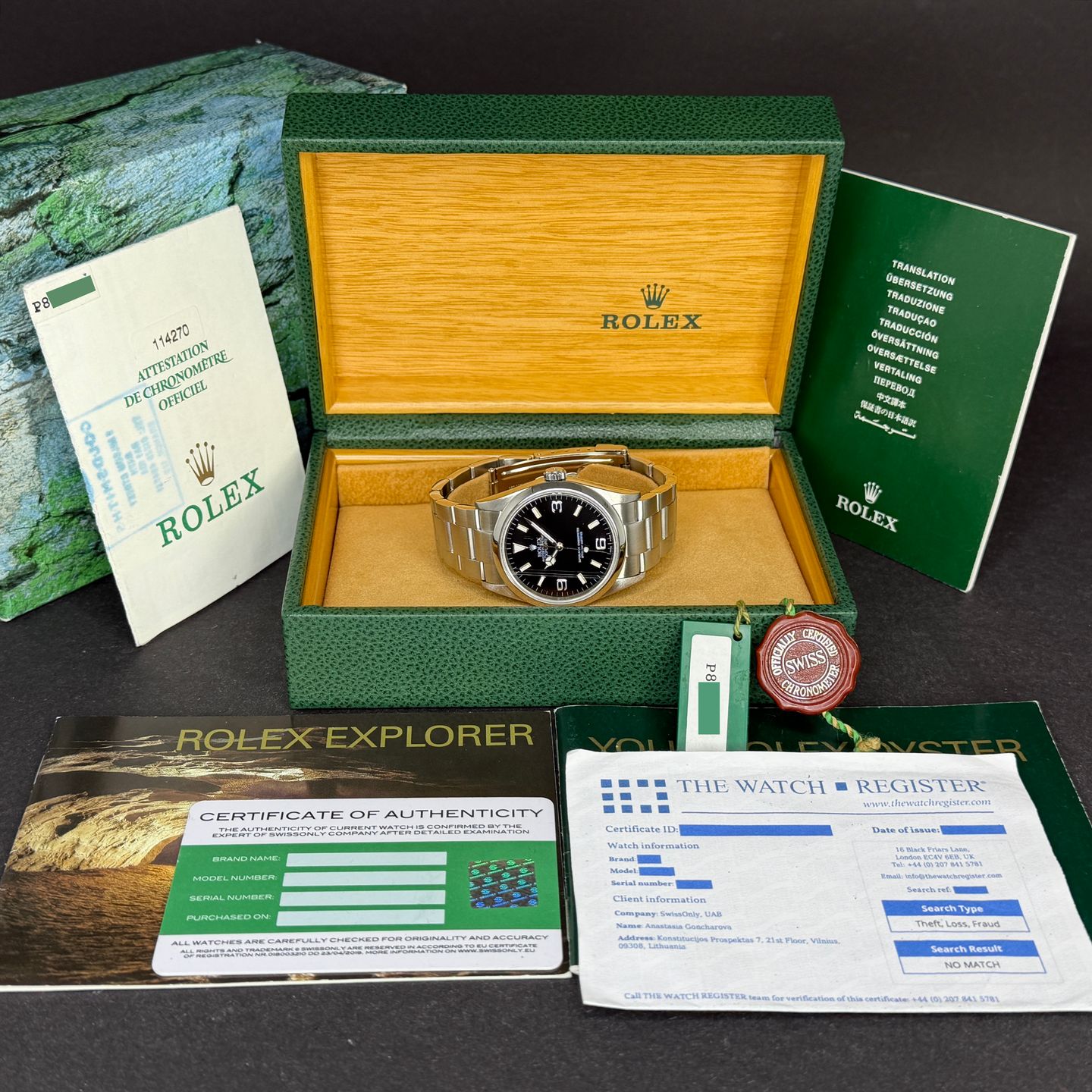 Rolex Explorer 114270 (2000) - Zwart wijzerplaat 36mm Staal (4/8)