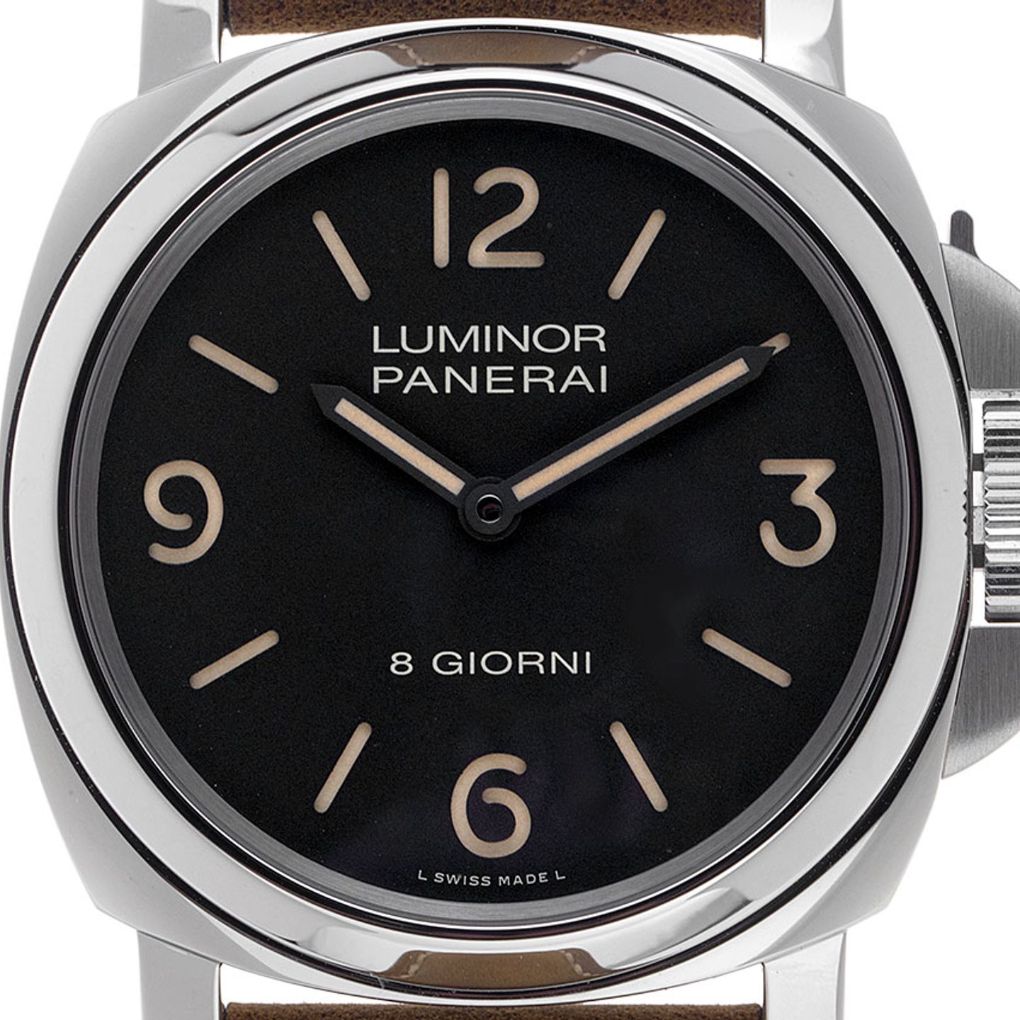 Panerai Luminor Base 8 Days PAM00914 (2026) - Zwart wijzerplaat 44mm Staal (1/8)
