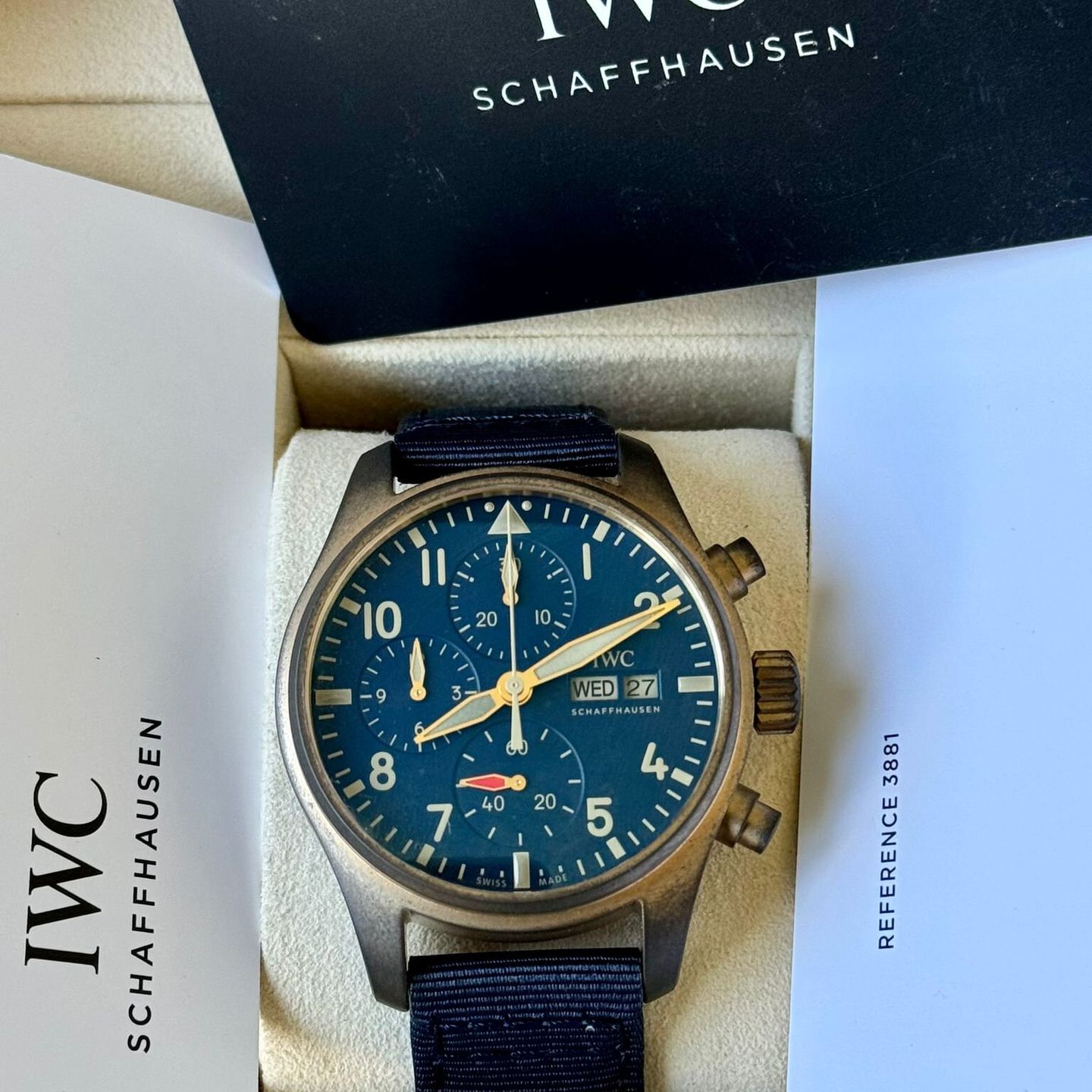 IWC Pilot Chronograph IW388109 (2024) - Blauw wijzerplaat 41mm Brons (7/7)