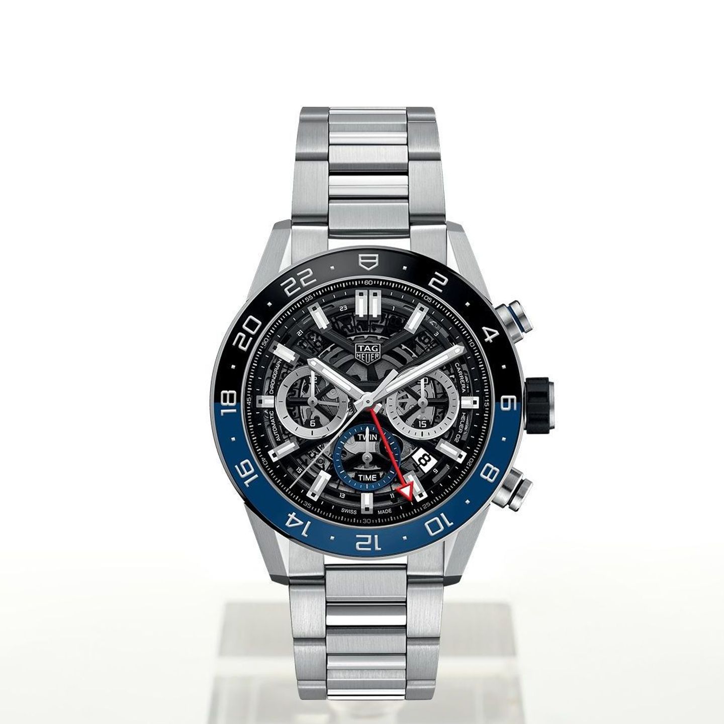 TAG Heuer Carrera CBG2A1Z.BA0658 (2024) - Transparant wijzerplaat 45mm Staal (2/2)