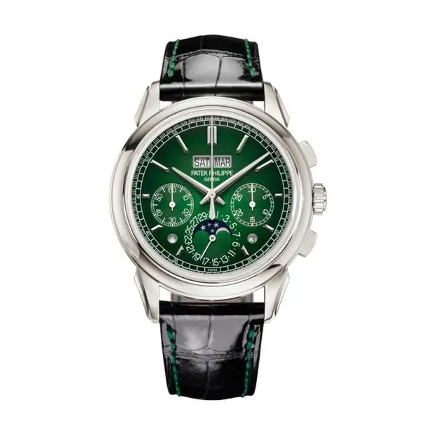 Patek Philippe Perpetual Calendar Chronograph 5270P-014 (2024) - Green dial 41 mm Platinum case (6/6)