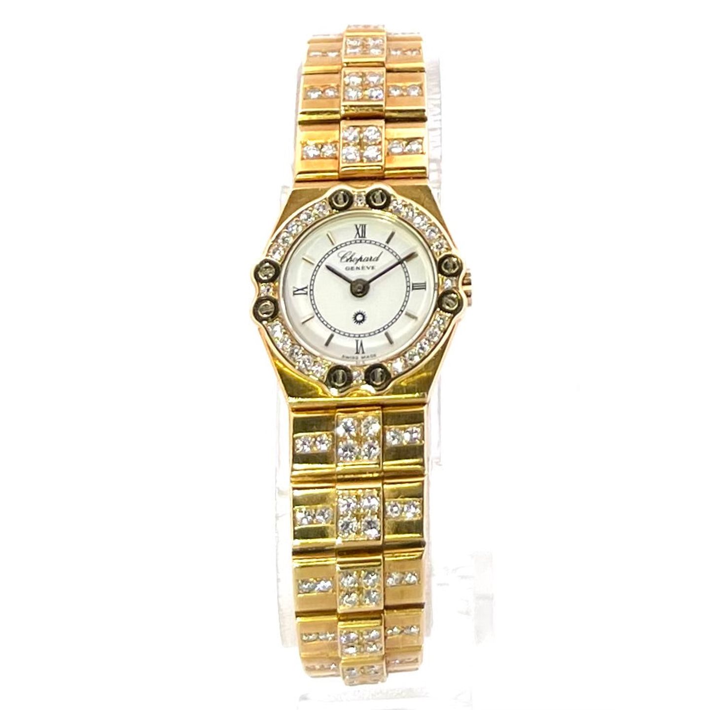 Chopard St. Moritz 25-5156 (1987) - Champagne dial 20 mm Yellow Gold case (1/8)