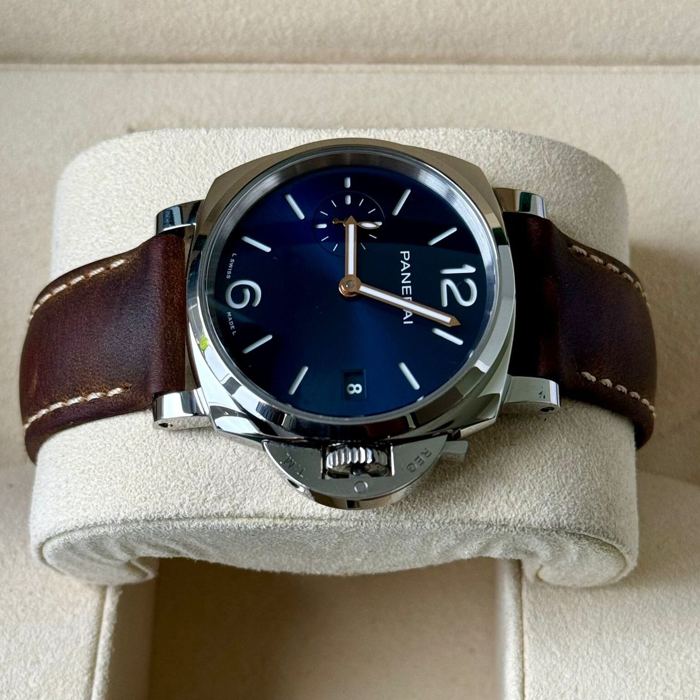 Panerai Luminor Due PAM01123 (2022) - Blauw wijzerplaat 38mm Staal (4/7)