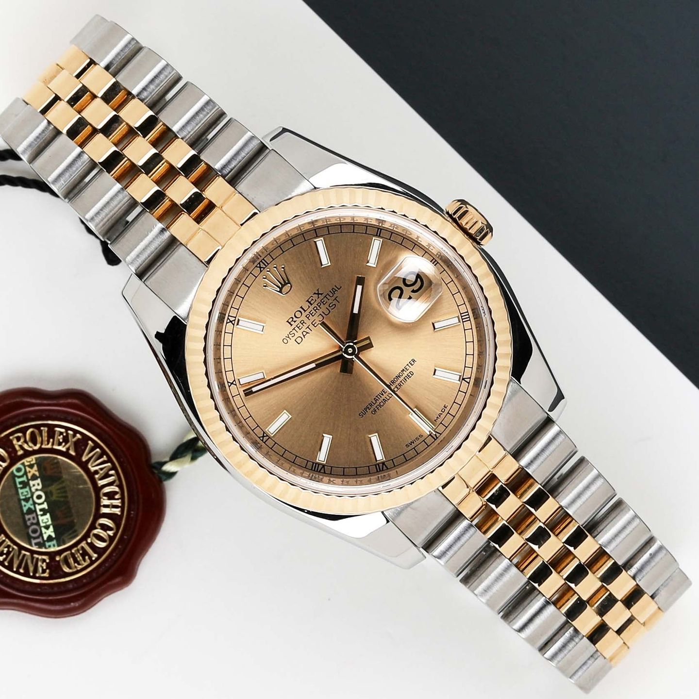 Rolex Datejust 36 116233 (2009) - Champagne dial 36 mm Gold/Steel case (1/8)
