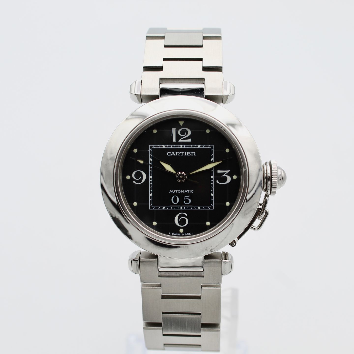 Cartier Pasha C W31053M7 (2003) - Black dial 35 mm Steel case (1/8)
