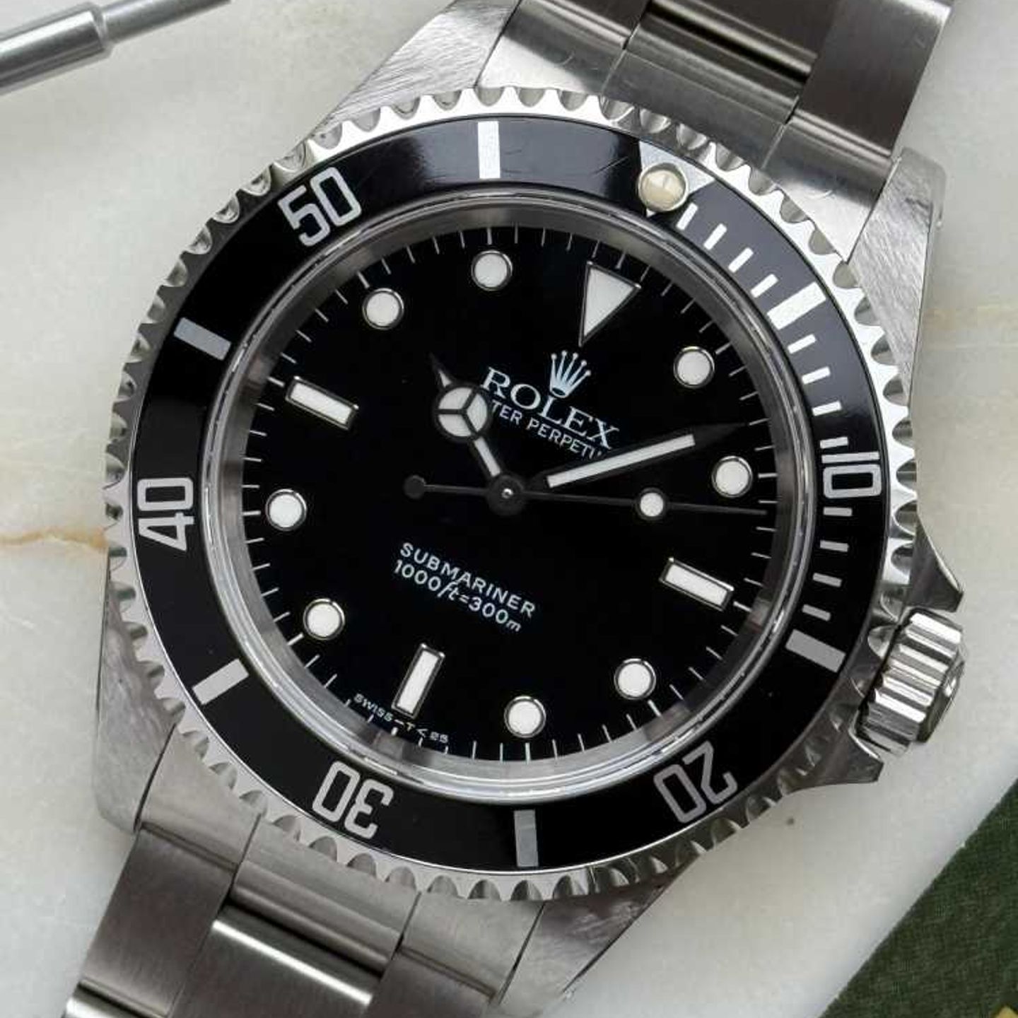 Rolex Submariner No Date 14060 (1993) - Zwart wijzerplaat 40mm Staal (6/8)