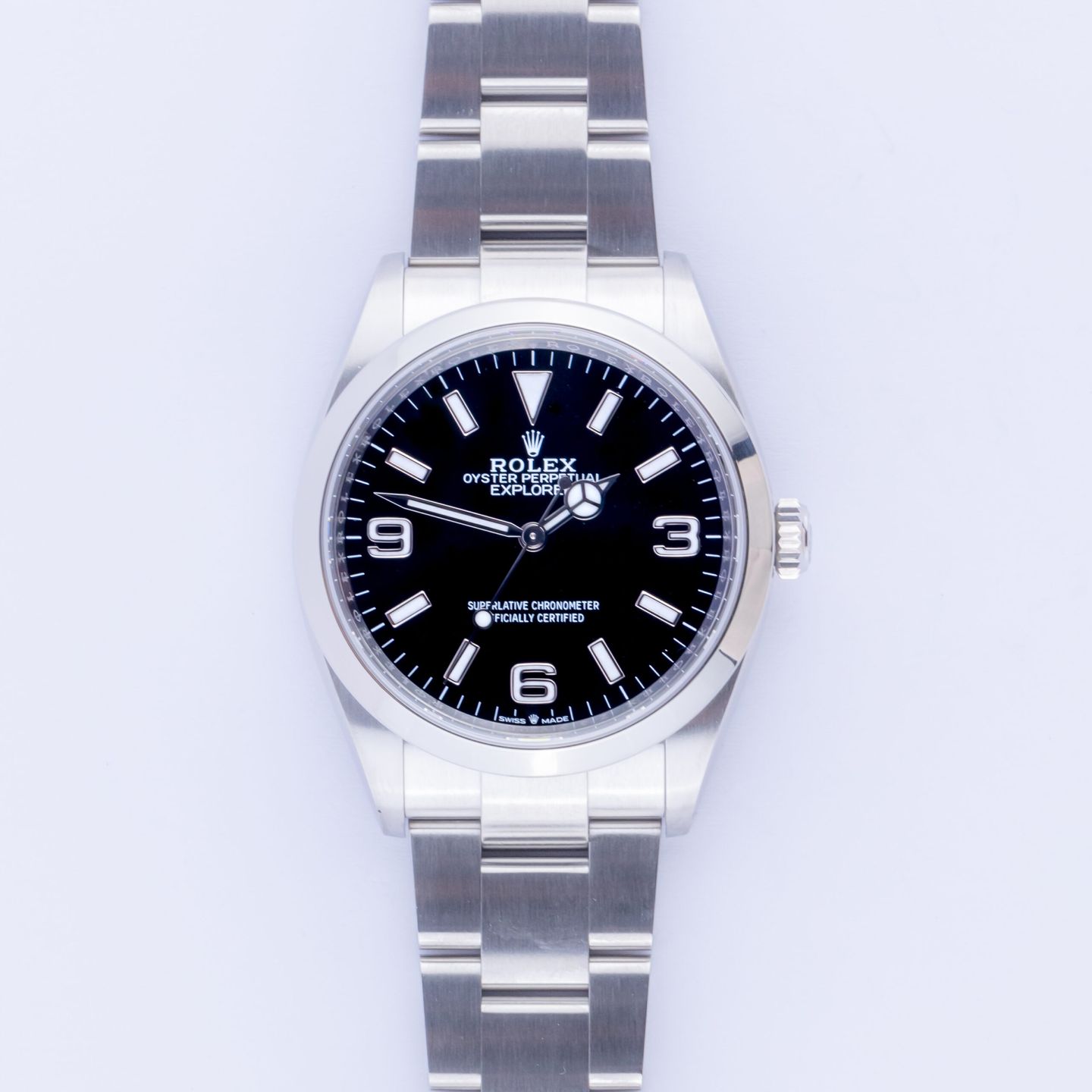 Rolex Explorer 124270 (2023) - Zwart wijzerplaat 36mm Staal (3/7)