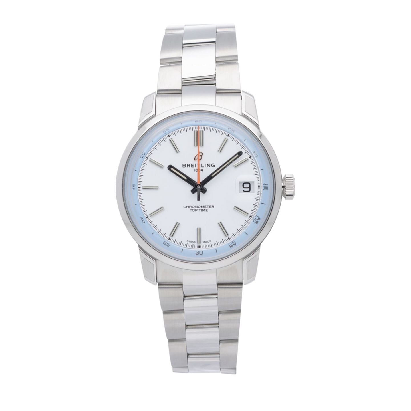 Breitling Top Time AB3113281A1A1 (2026) - Zilver wijzerplaat 38mm Staal (1/7)