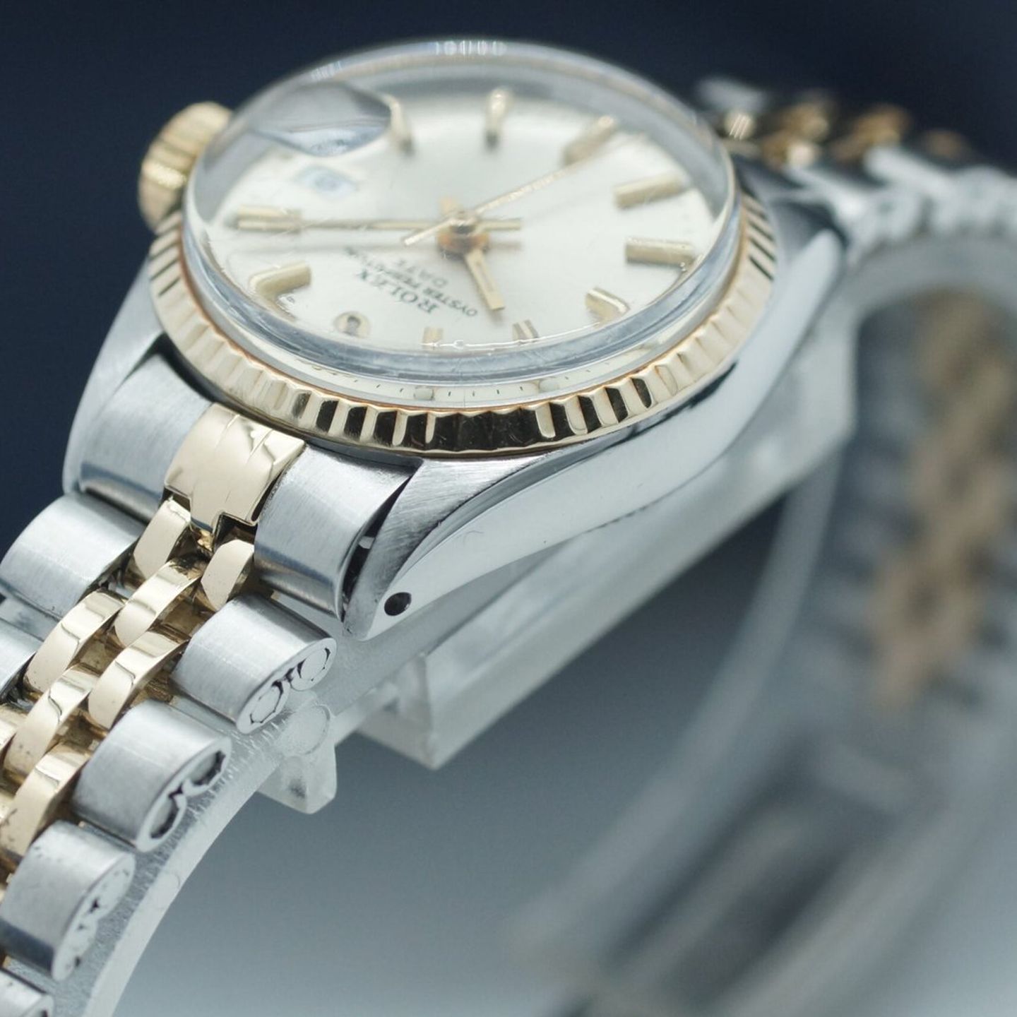 Rolex Oyster Perpetual Lady Date 6517 (1969) - Silver dial 26 mm Gold/Steel case (8/8)