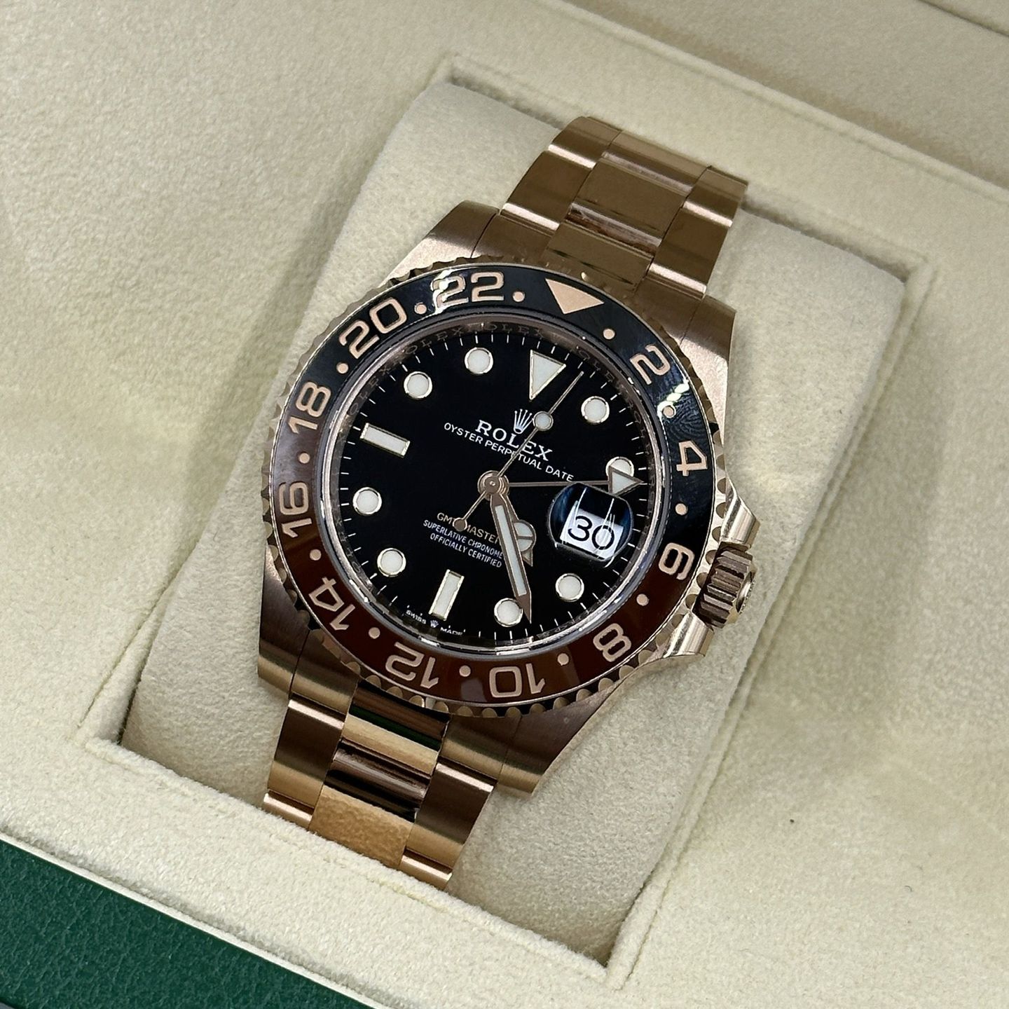 Rolex GMT-Master II 126715CHNR (Onbekend (willekeurig serienummer)) - Zwart wijzerplaat 40mm Roségoud (8/8)